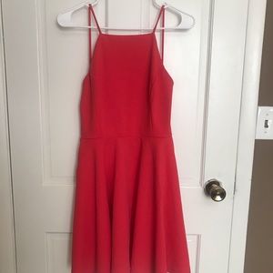 Red backless dress